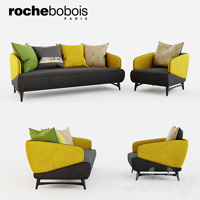 Roche Bobois Aries seat sofa & armchair 3DSMax File - thumbnail 1