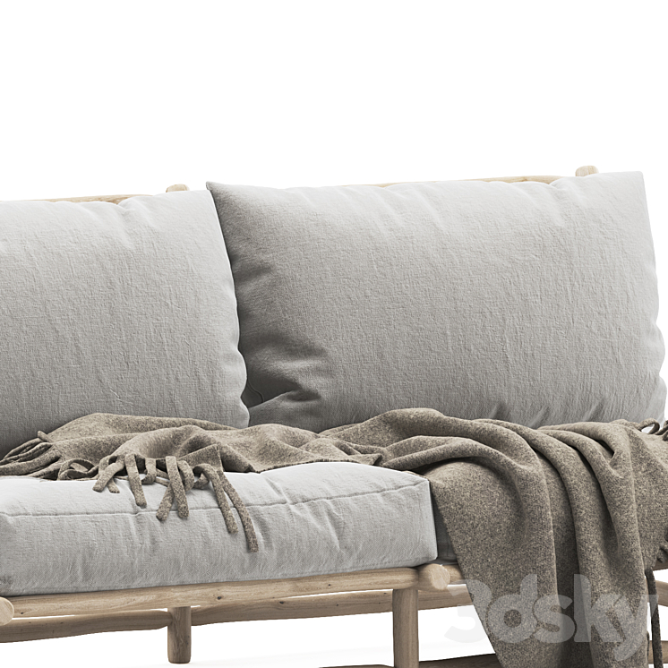 Rock the Kasbah wooden loveseat \/ Double garden sofa 3DS Max Model - thumbnail 2