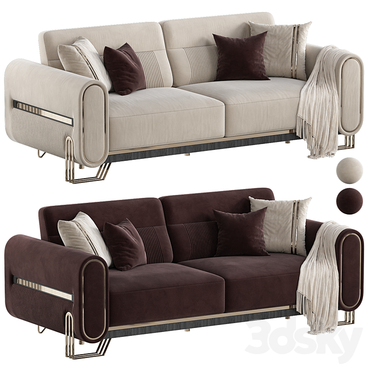 Rolex Sofa 3DS Max Model - thumbnail 1