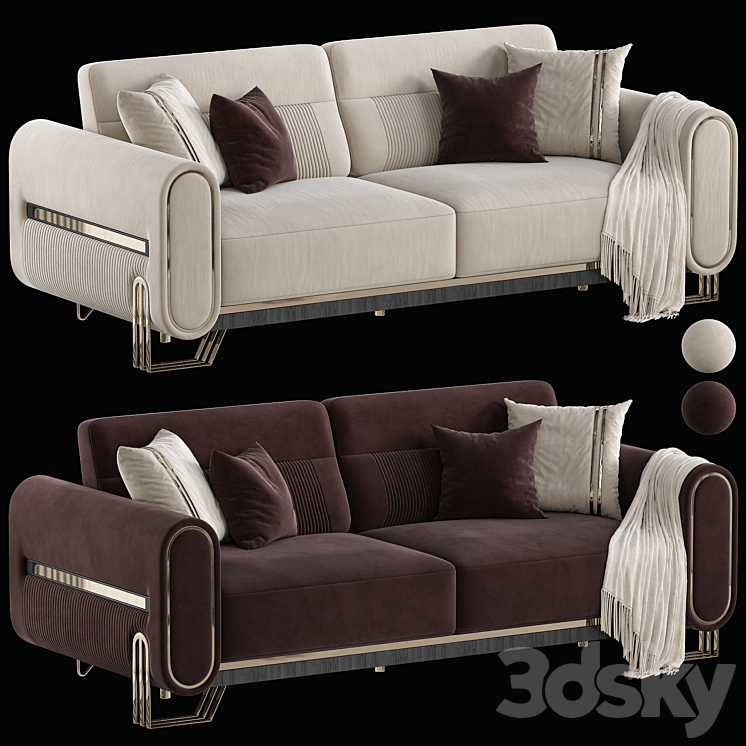 Rolex Sofa 3DS Max Model - thumbnail 2