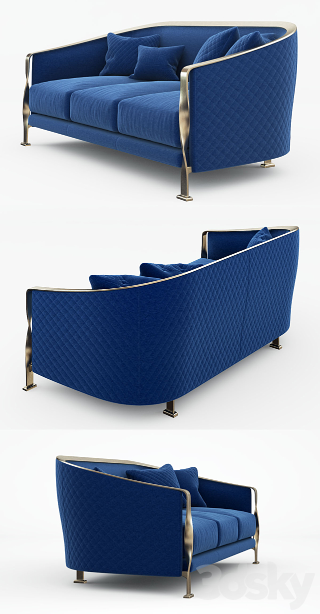 Rugiano Paris sofa fabric 3DSMax File - thumbnail 2