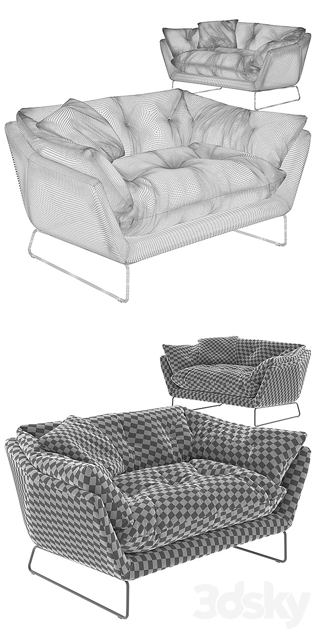 Saba Italia New York Suite Sofa 3DSMax File - thumbnail 3