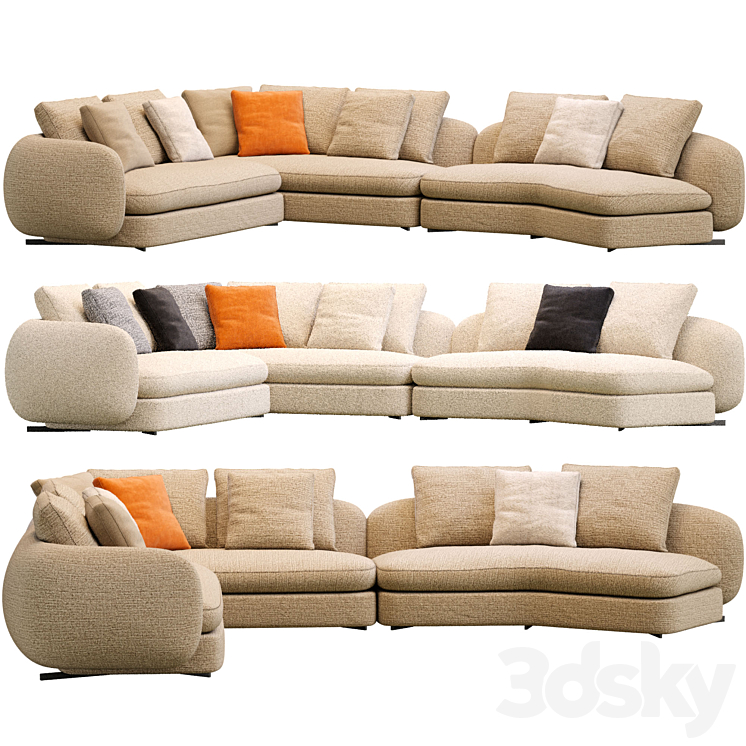 Saint German Sofa By Poliform 3DS Max Model - thumbnail 3