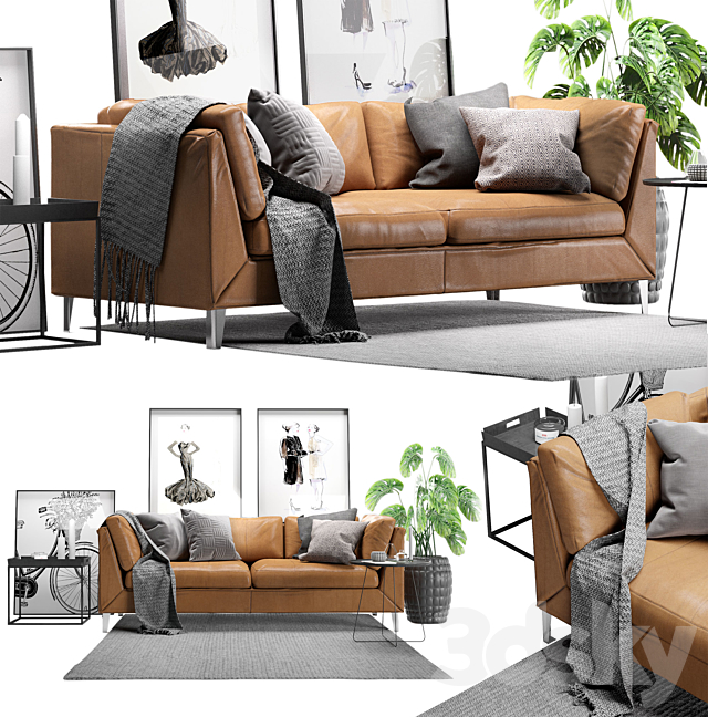 Scandinavian living set. Ikea Stockholm. 3DSMax File - thumbnail 1