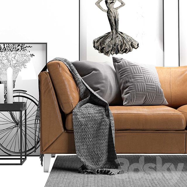 Scandinavian living set. Ikea Stockholm. 3DSMax File - thumbnail 2