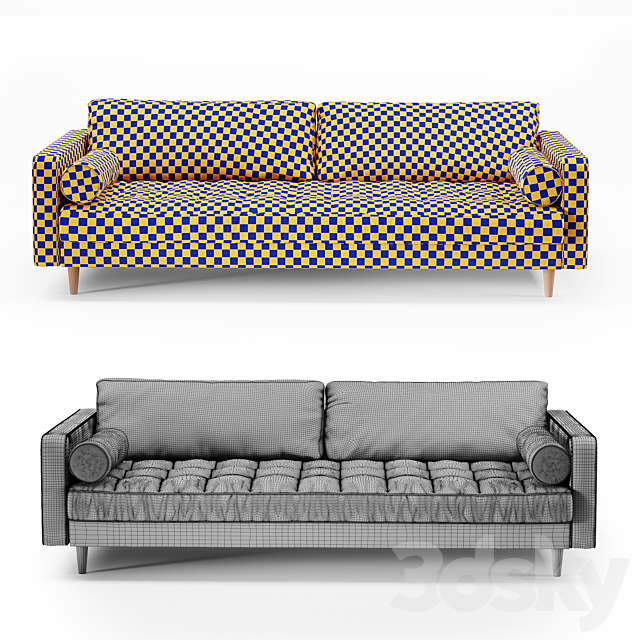 Scott 3 Seater Sofa 3DSMax File - thumbnail 3