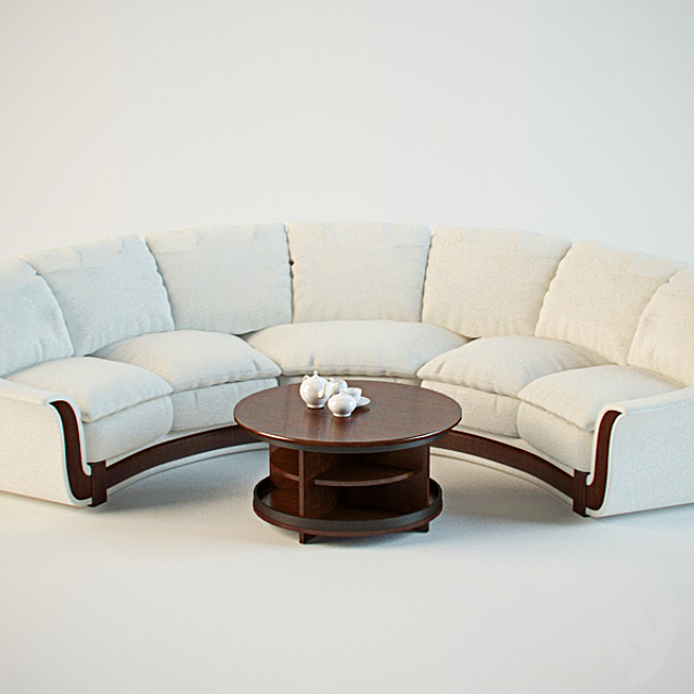 Semicircular sofa 3DSMax File - thumbnail 1