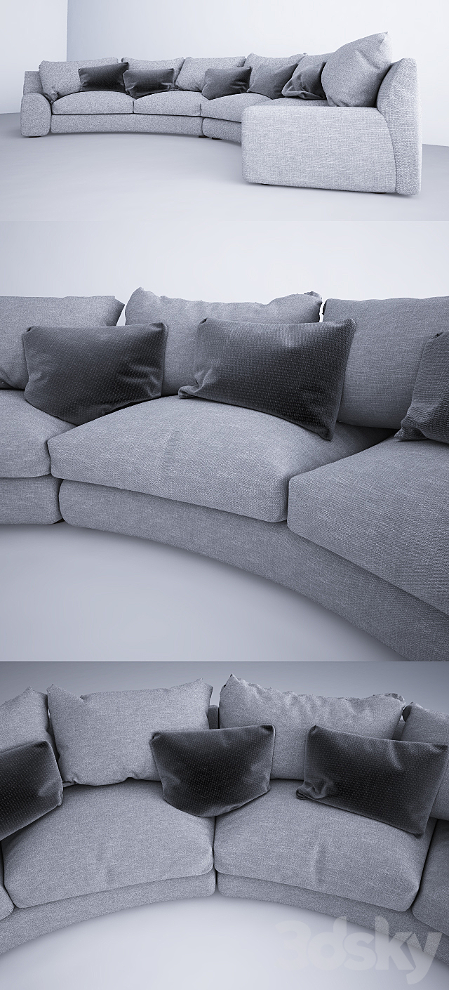 Semicircular sofa Arflex Ben-Ben 3DSMax File - thumbnail 2