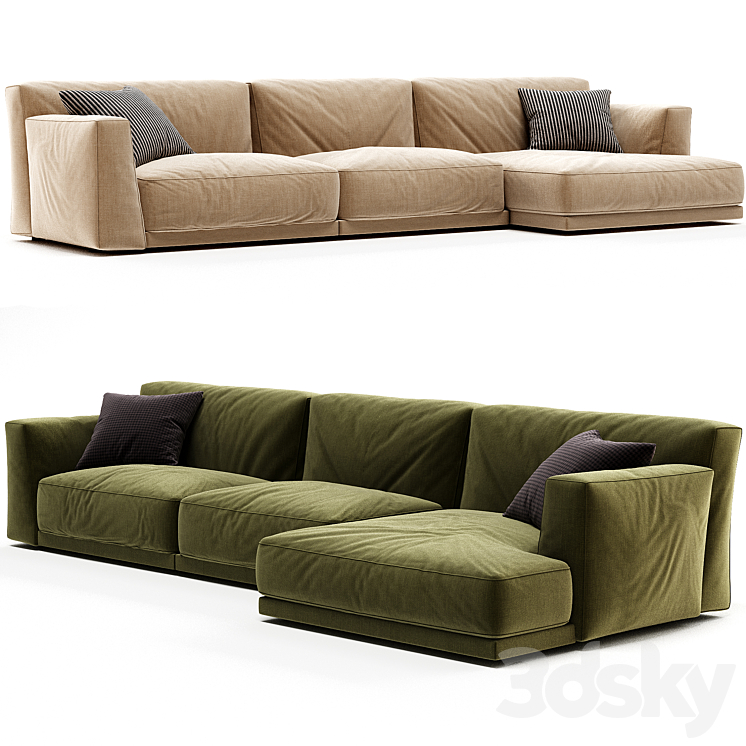 Seoul Poliform Corner Sofa 3DS Max Model - thumbnail 1