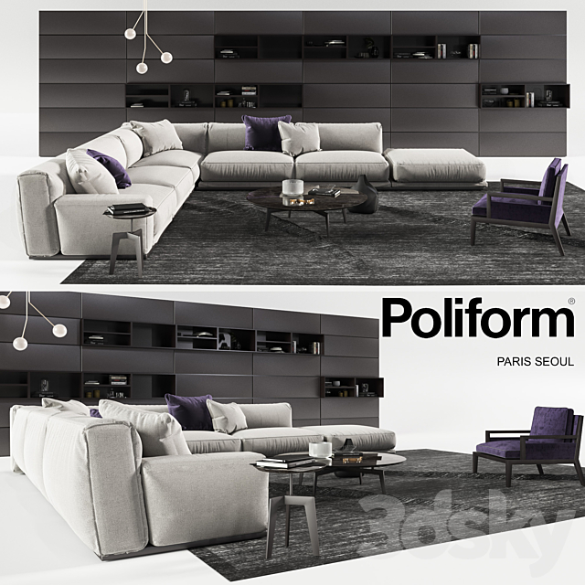 Set from Poliform Paris 3DSMax File - thumbnail 1