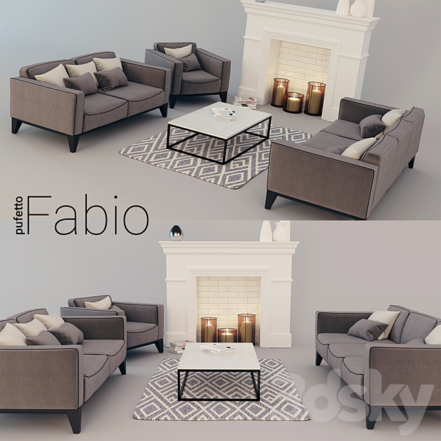 Set of sofas Fabio 3DSMax File - thumbnail 1