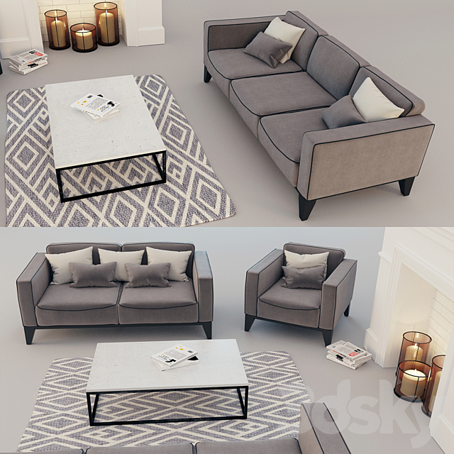 Set of sofas Fabio 3DSMax File - thumbnail 2