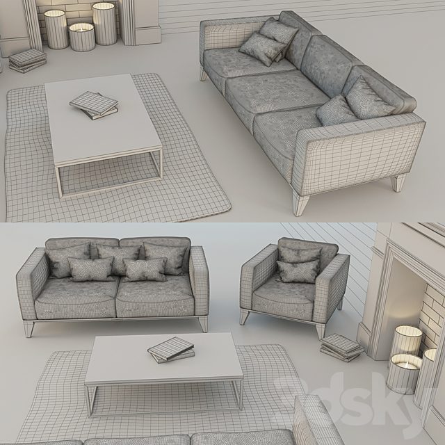 Set of sofas Fabio 3DSMax File - thumbnail 3