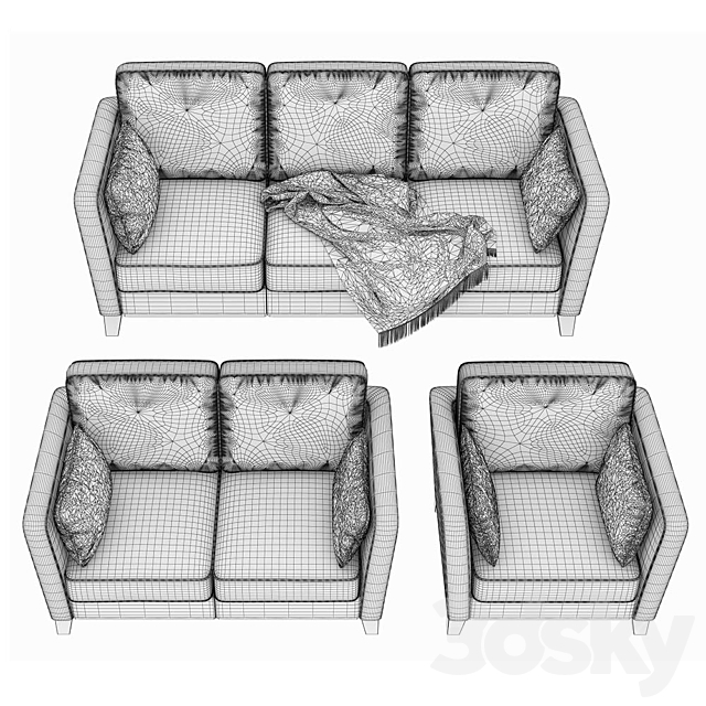 Set of upholstered furniture Bruno in three colors (MF “ARGOS”) 3DSMax File - thumbnail 3