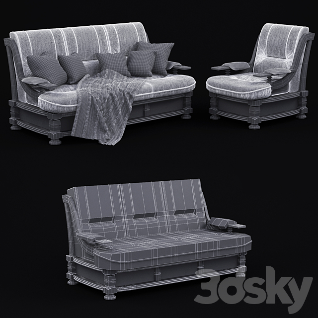 Set of upholstered furniture “PRESIDENT” Milana group 3ds Max - thumbnail 2