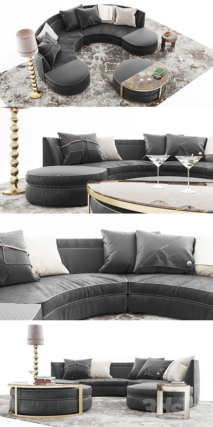 Set Vittoria Frigerio Sofa Borromeo 3DS Max - thumbnail 2