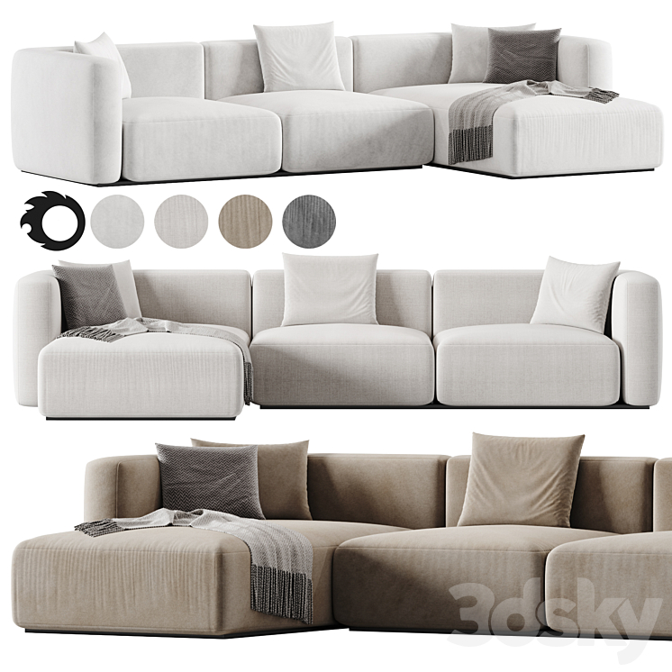 Shanghai Sofa 1 By Poliform 3DS Max Model - thumbnail 1