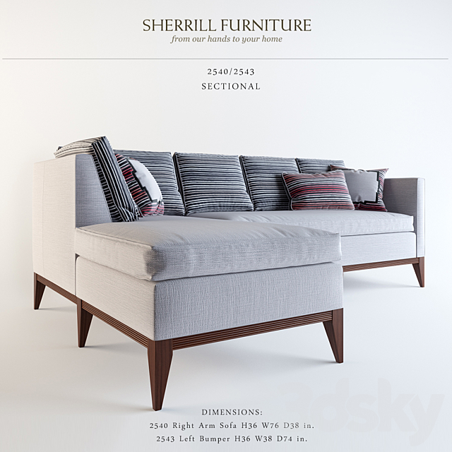 Sherrill Furniture Company_2540-2543 3DS Max Model - thumbnail 2