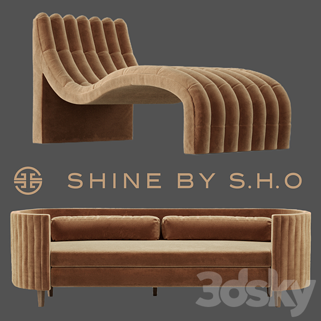 Shine by SHO Clarisse sofa and Sacha chaise 3DSMax File - thumbnail 1