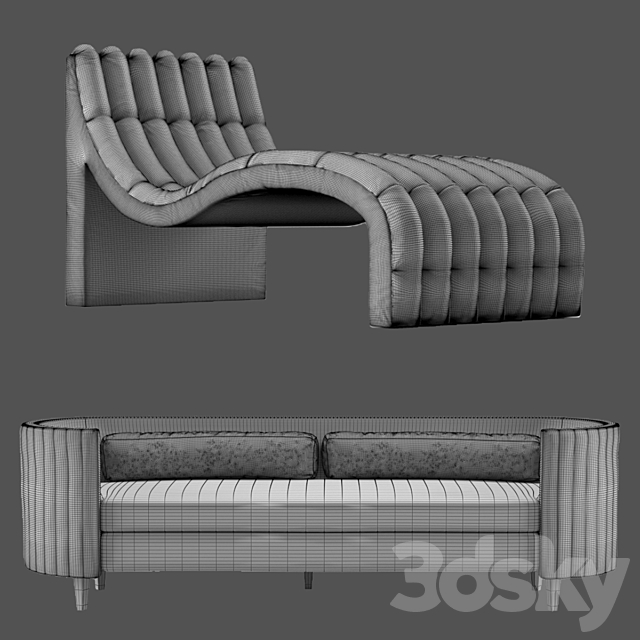 Shine by SHO Clarisse sofa and Sacha chaise 3DSMax File - thumbnail 3