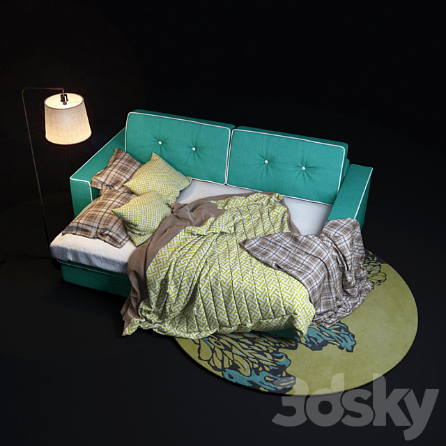 Silvio Trehmestny sofa in a clamshell form. 3DSMax File - thumbnail 1