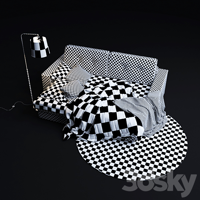 Silvio Trehmestny sofa in a clamshell form. 3DSMax File - thumbnail 3