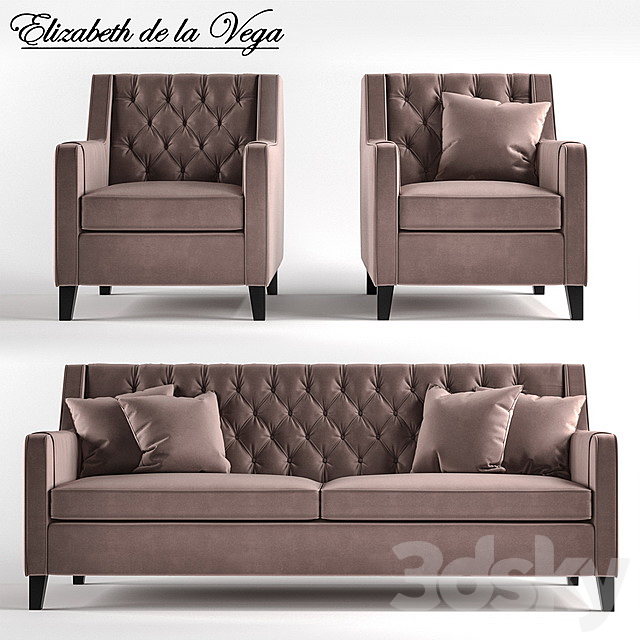 Sofa A49. armchair C49 3DSMax File - thumbnail 1