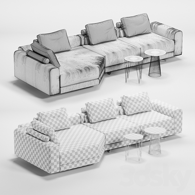 Sofa Albert 3ds Max - thumbnail 3