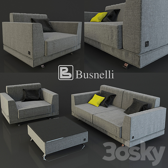 Sofa and armchair Busnelli 3DSMax File - thumbnail 1