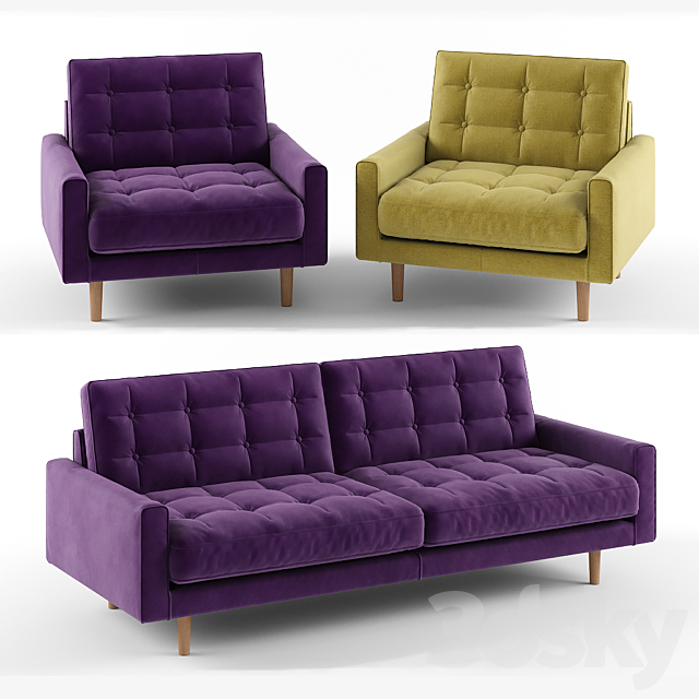 Sofa and armchair Fenner from Habitat 3DSMax File - thumbnail 1