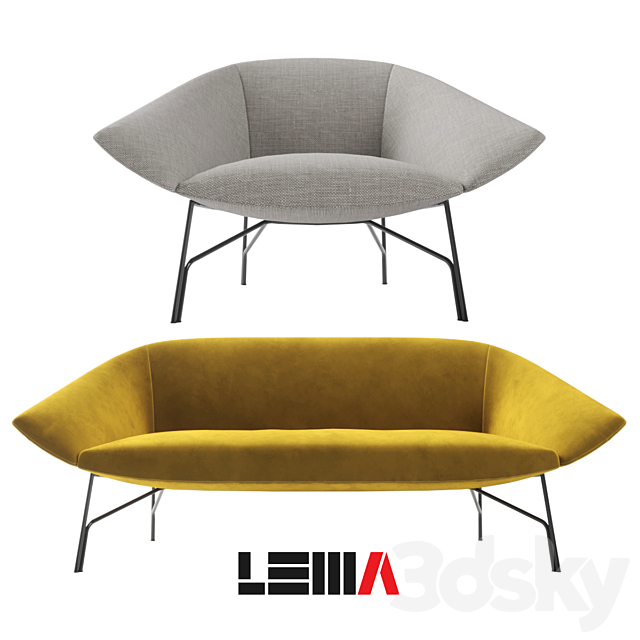 Sofa and armchair Lennox Lema 3ds Max - thumbnail 1