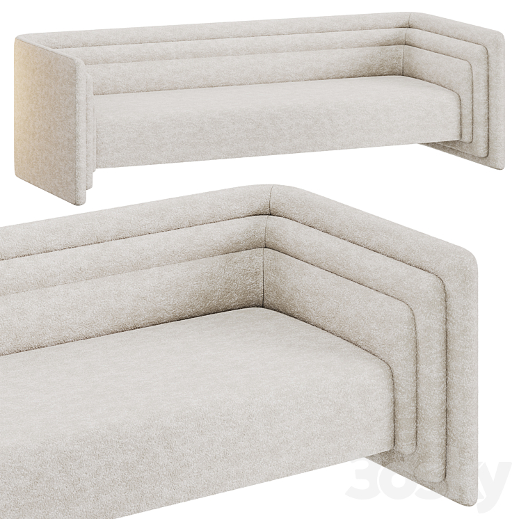 Sofa and bench Saint-Germain by Fabrice Juan 3DS Max Model - thumbnail 2