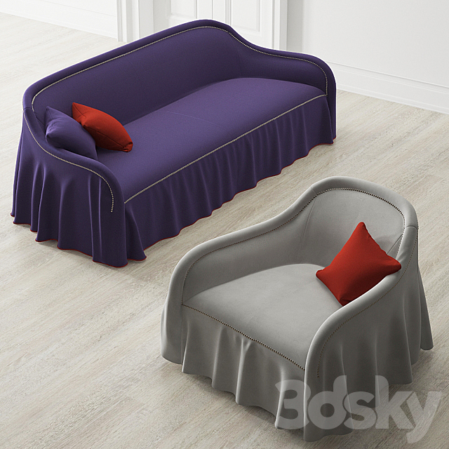 Sofa and chair BUSNELLI Arpege 3DSMax File - thumbnail 2