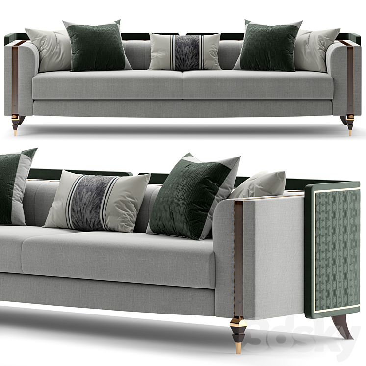 Sofa aston martini 3DS Max Model - thumbnail 1