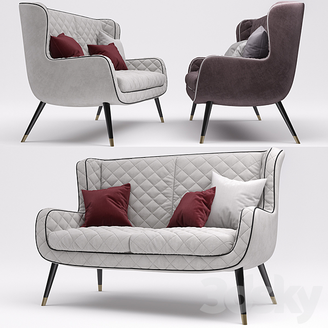 Sofa baxter dolly 3ds Max - thumbnail 2