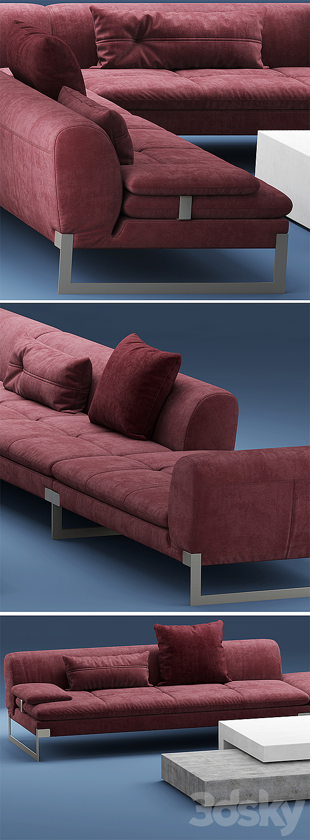 Sofa BAXTER VIKTOR Corner sectional leather sofa 3DSMax File - thumbnail 2