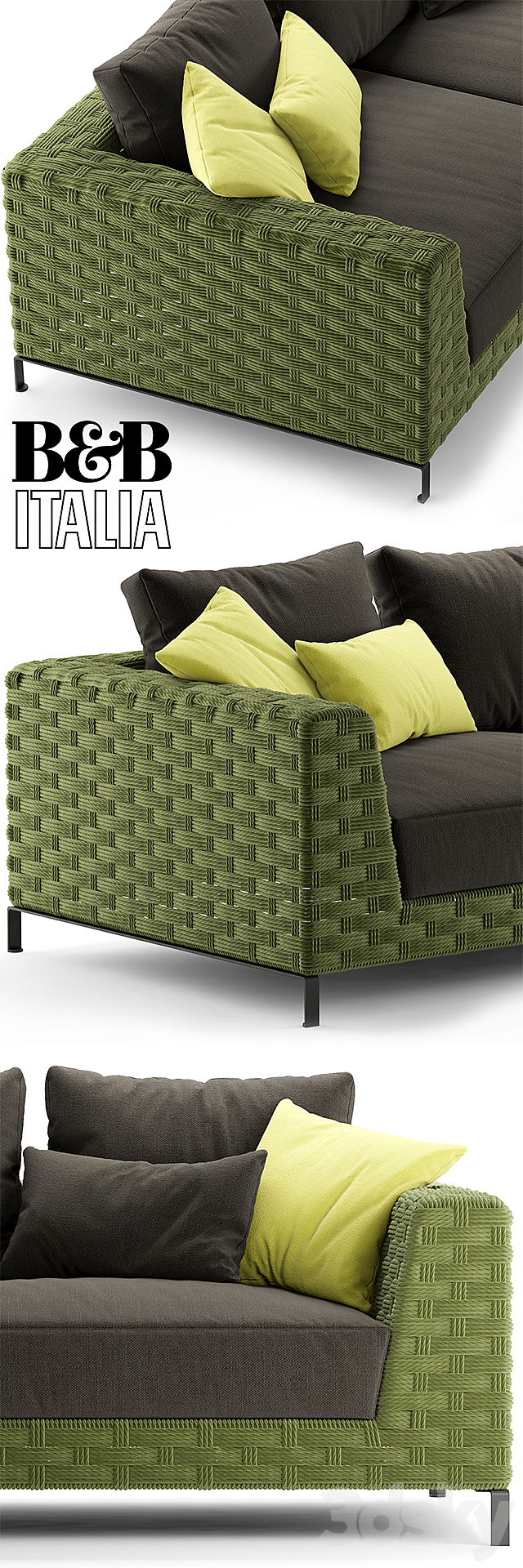 Sofa bebitalia Ray Outdoor Natural 3DSMax File - thumbnail 2