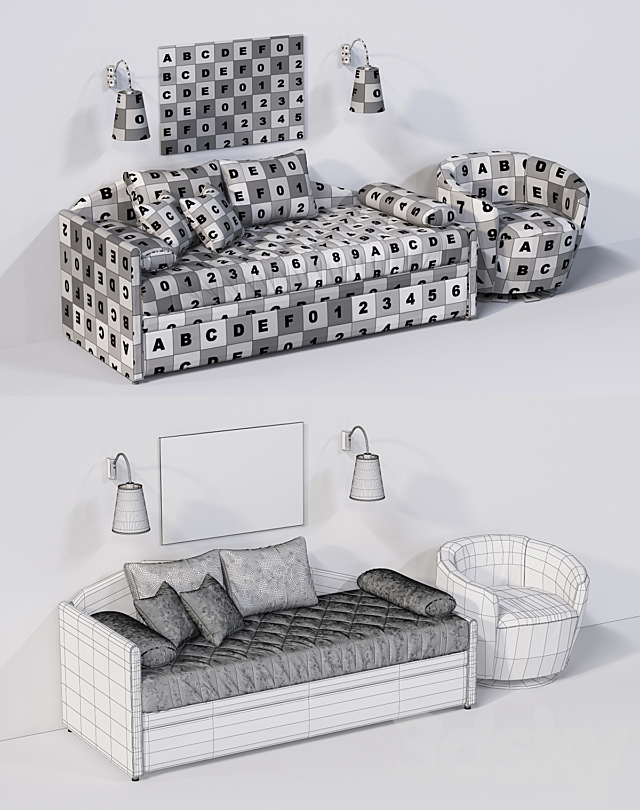 Sofa bed Anderssen HAGEN 3ds Max - thumbnail 3