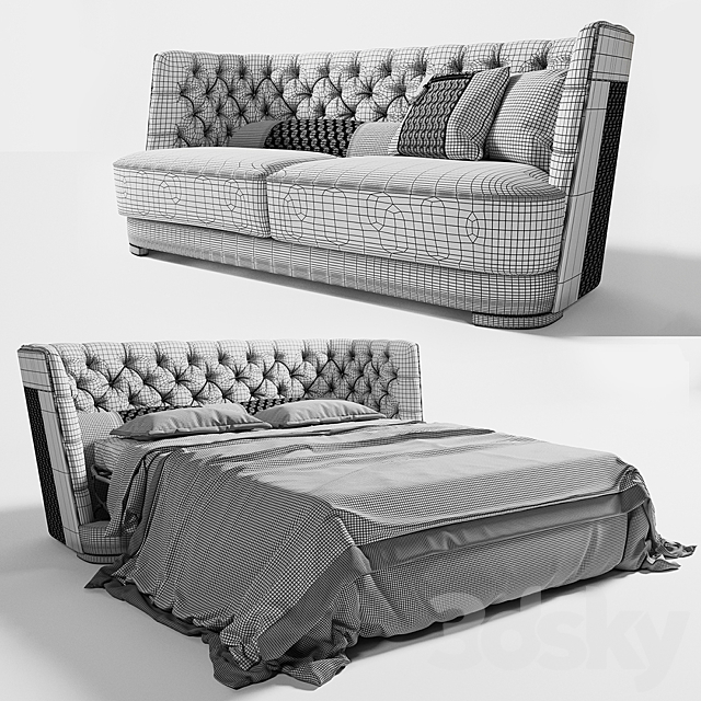 Sofa bed GORI Vittoria Frigerio by Frigerio Poltrone 3DSMax File - thumbnail 3