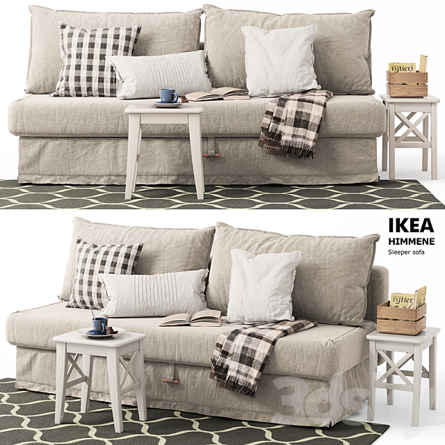 Sofa-bed HIMMANE Ikea _ Sleeper sofa HIMMENE Ikea 3DSMax File - thumbnail 1