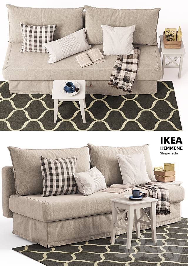 Sofa-bed HIMMANE Ikea _ Sleeper sofa HIMMENE Ikea 3DSMax File - thumbnail 2