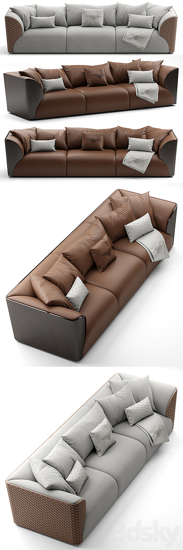 Sofa Bentley Home Winston Sofa 3DSMax File - thumbnail 2