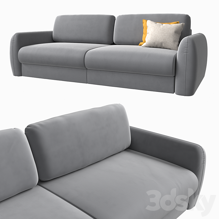 Sofa Biani Velvet Terra 3DS Max Model - thumbnail 2