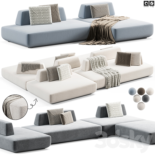 Sofa Boca Tommy 3DS Max Model - thumbnail 2