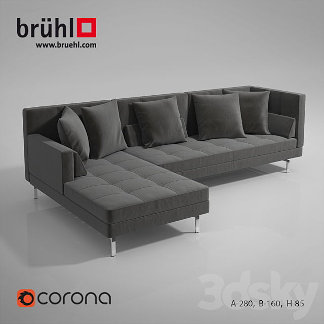 Sofa Bruhl Amber 3DSMax File - thumbnail 1