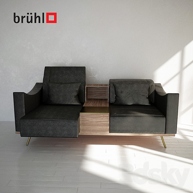 Sofa Brühl Deep Space sofa 3DS Max Model - thumbnail 3