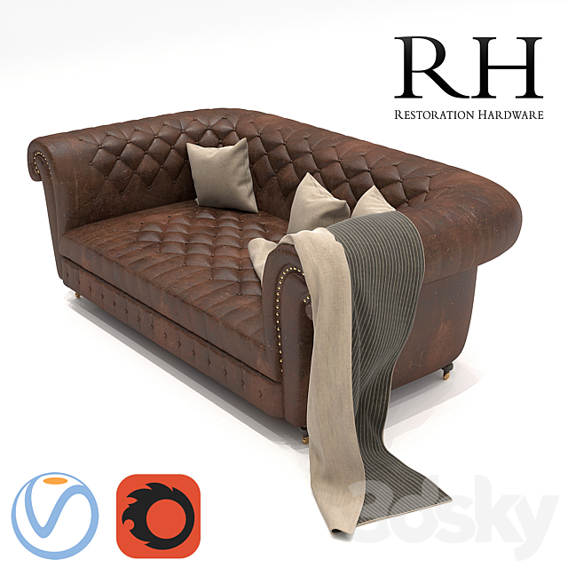 Sofa Cambridge from Restoration Hardware 3DSMax File - thumbnail 1