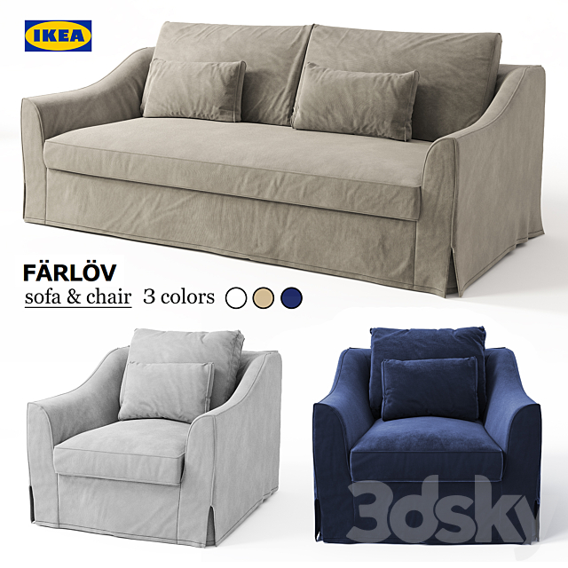 Sofa & chair Ikea FARLOV 3DSMax File - thumbnail 1