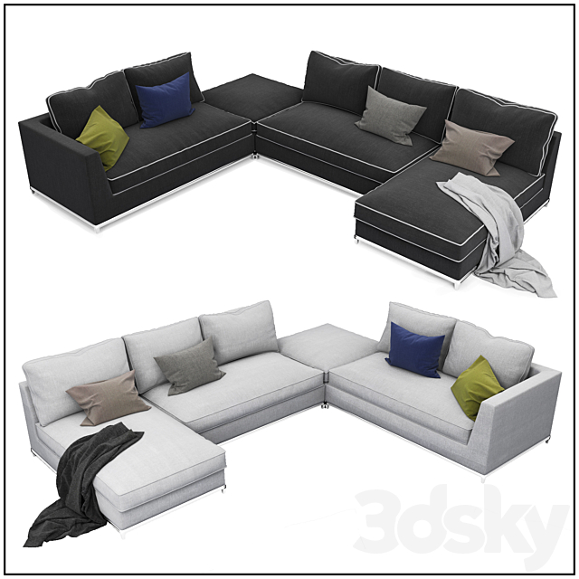 Sofa collection 08 3DS Max Model - thumbnail 2