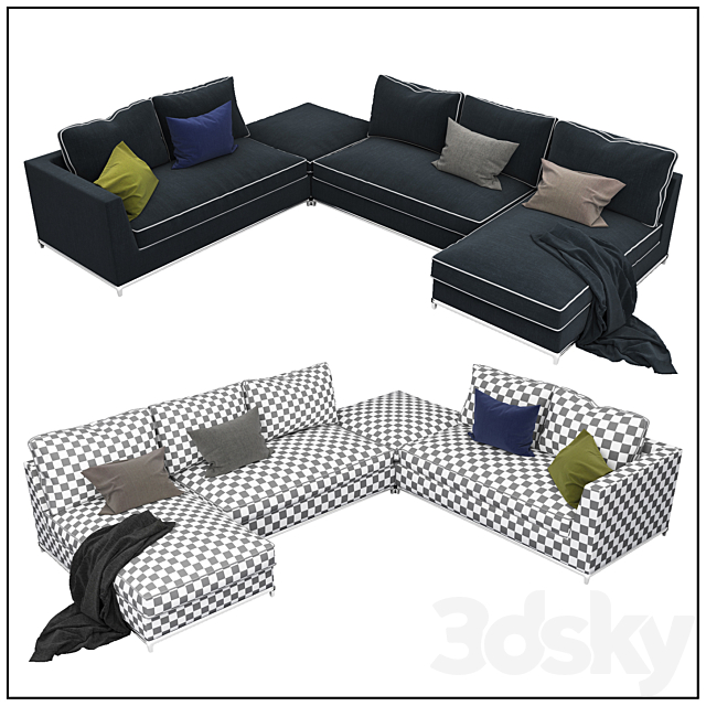 Sofa collection 08 3DS Max Model - thumbnail 3